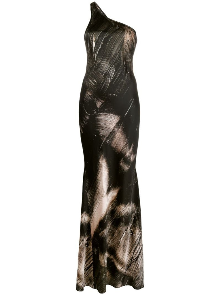 Black Painterly-print Maxi Dress