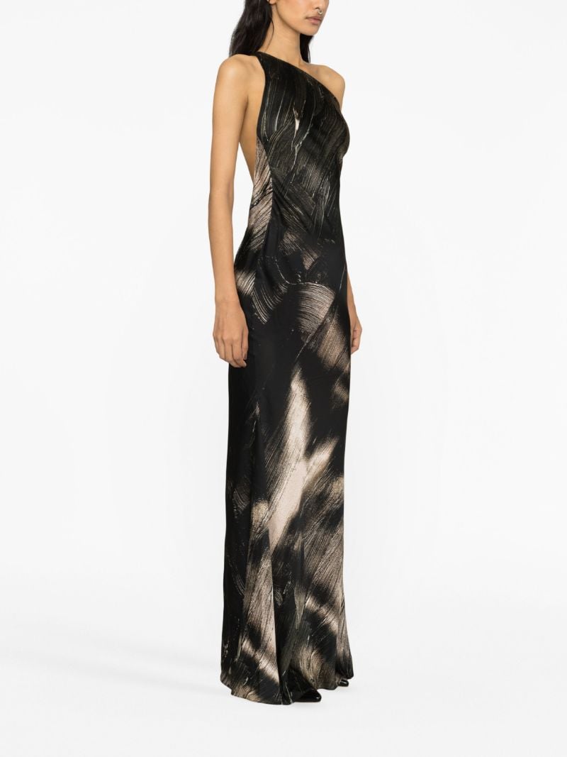 Black Painterly-print Maxi Dress