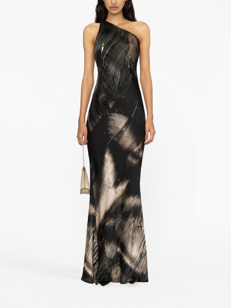 Black Painterly-print Maxi Dress