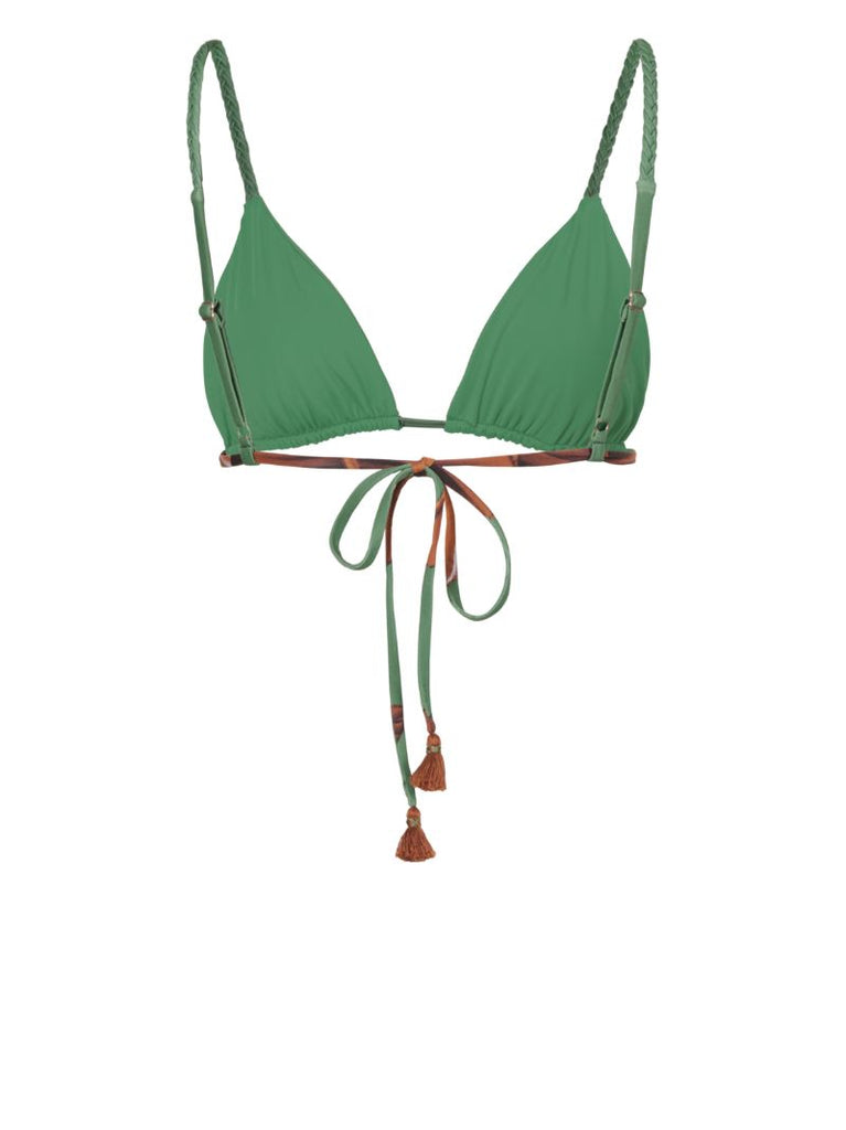 Green Wakama Triangle-cup Bikini Top