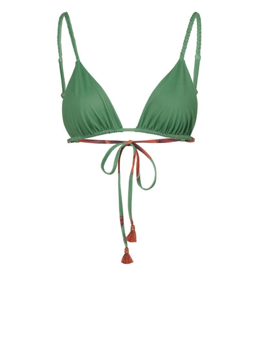 Green Wakama Triangle-cup Bikini Top