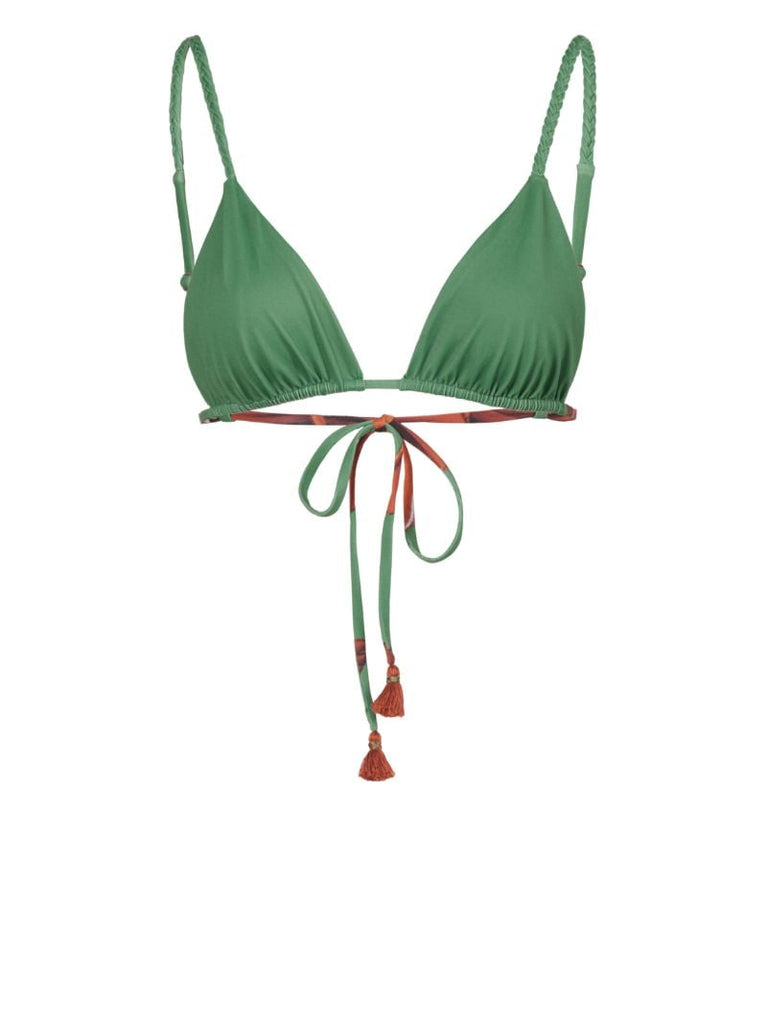 Green Wakama Triangle-cup Bikini Top