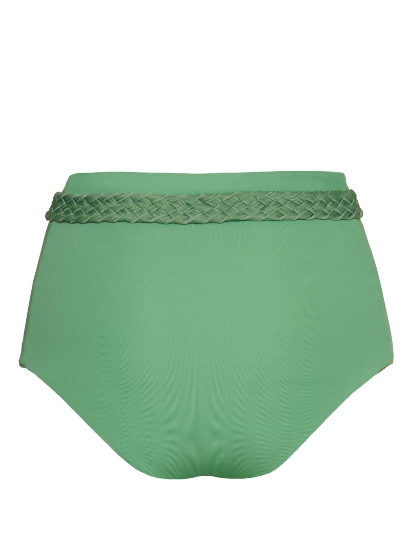 Green Tangelo Leaf-print Bikini Bottoms