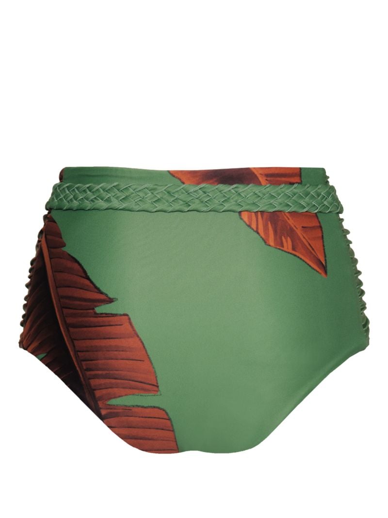 Green Tangelo Leaf-print Bikini Bottoms