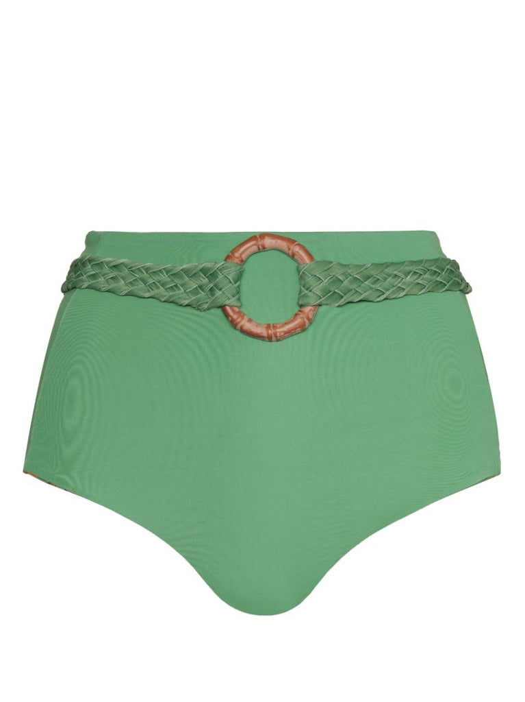 Green Tangelo Leaf-print Bikini Bottoms