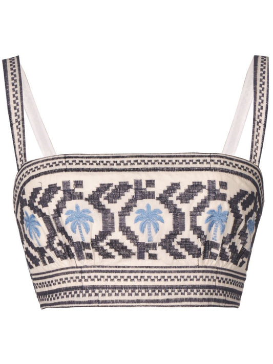 Neutral River Breeze Crop Top