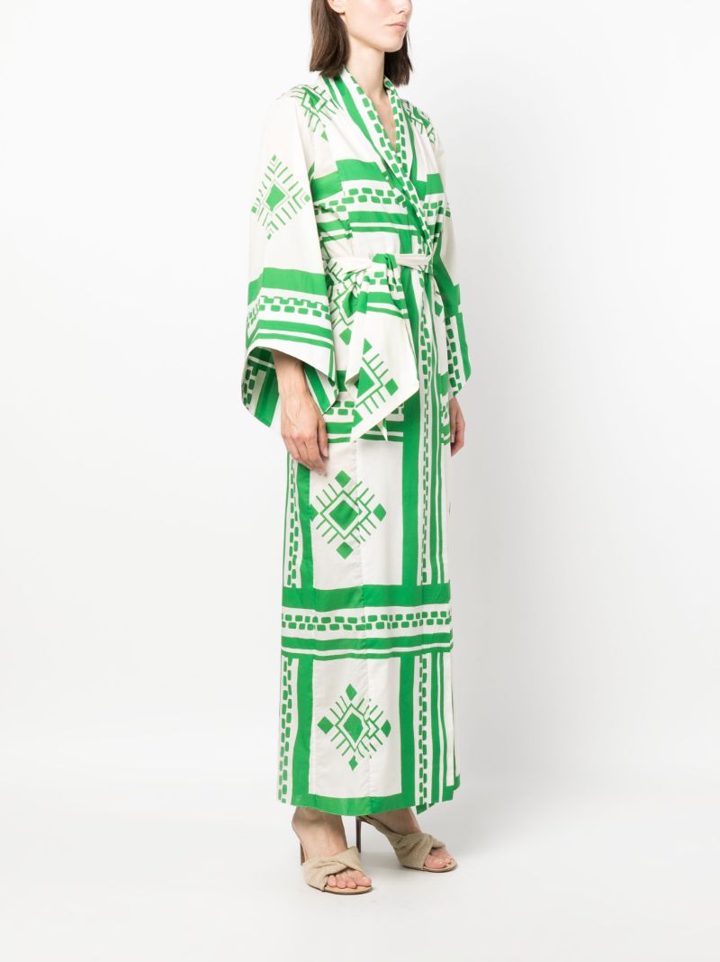 Green Happy Mystery Tie-fastening Coat