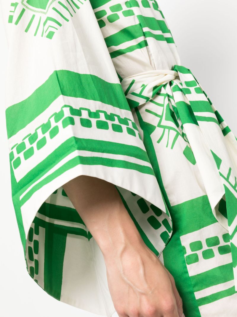 Green Happy Mystery Tie-fastening Coat