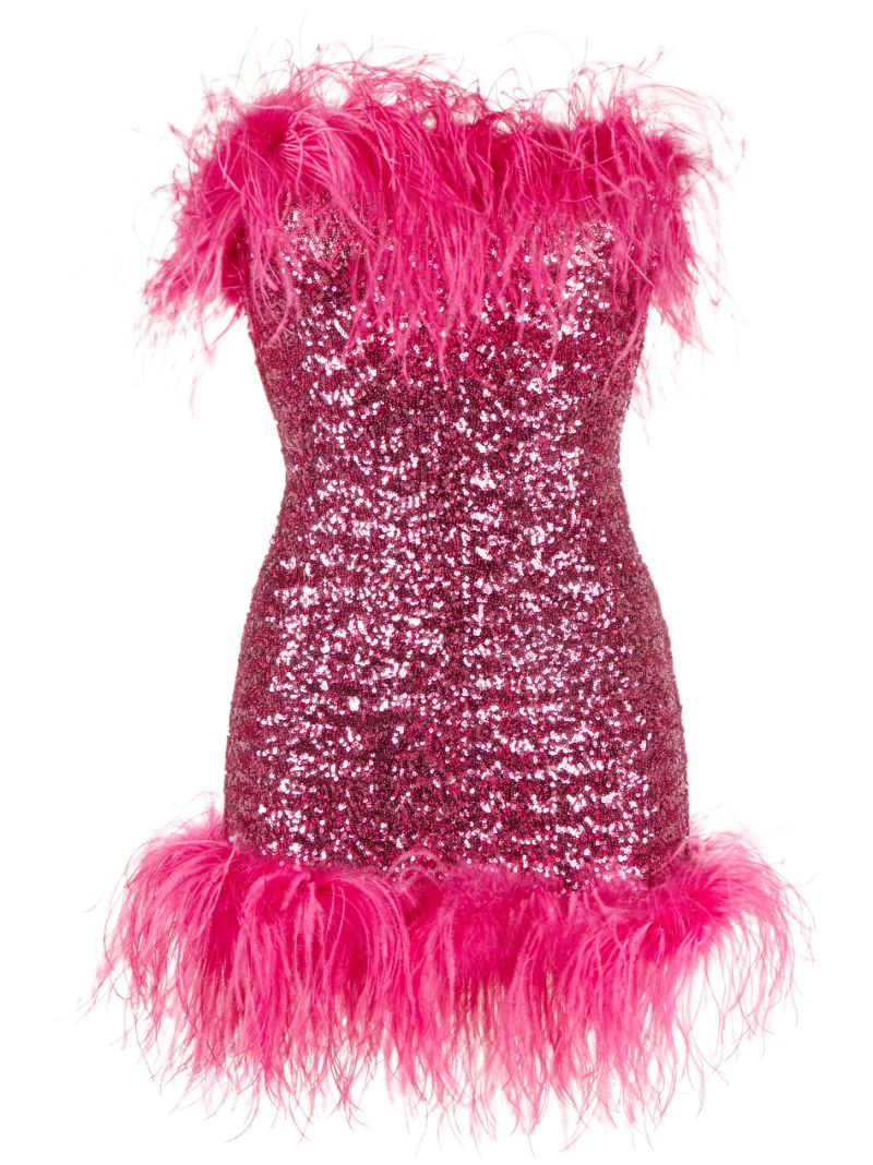 Pink LumiÃ_x0083_Â¨rie Sequin-embellished Mini Dress