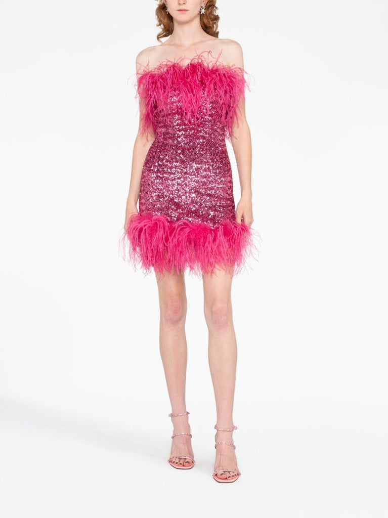 Pink LumiÃ_x0083_Â¨rie Sequin-embellished Mini Dress