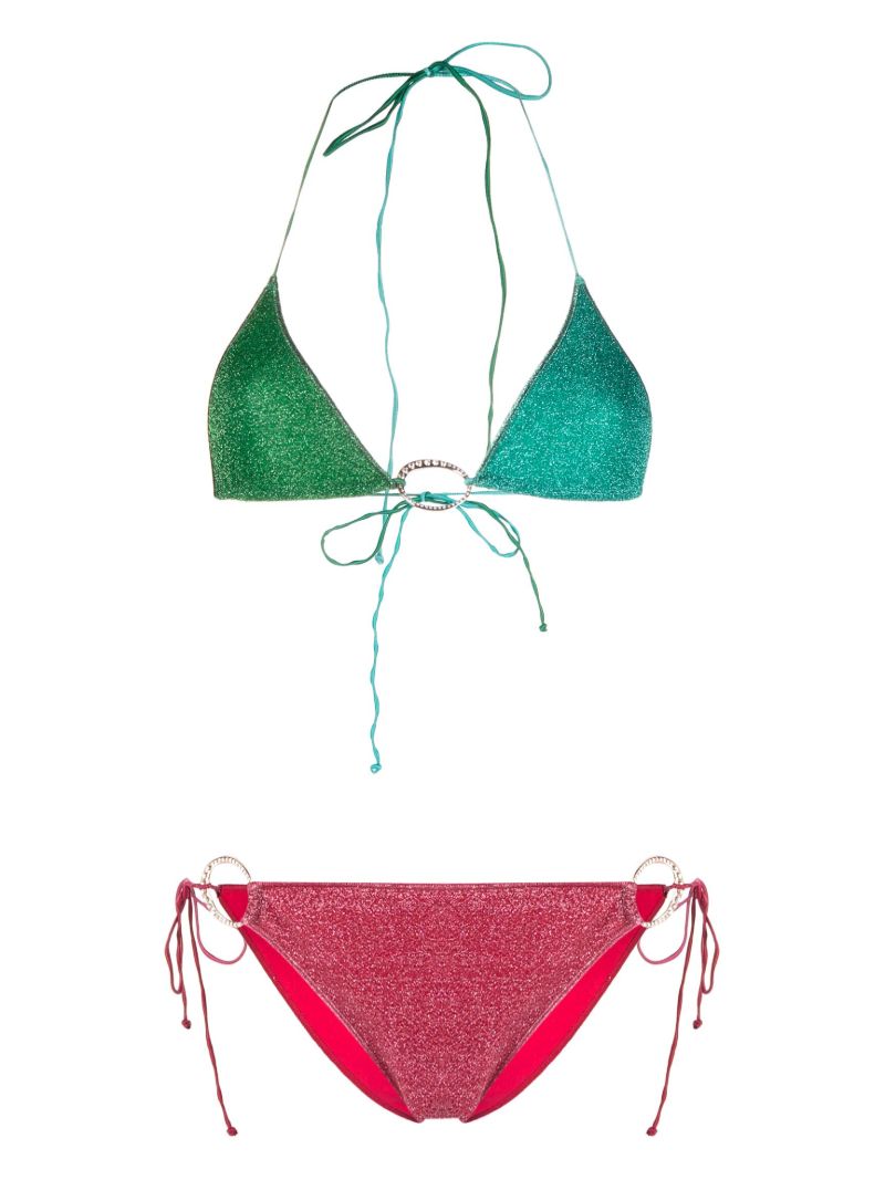 Green O Gem ColorÃ_x0083_Â¨ Triangle Bikini
