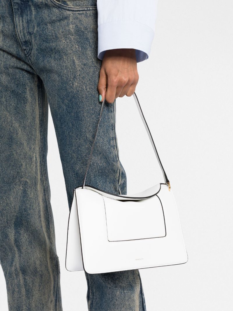 White Penelope Leather Shoulder Bag