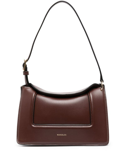 Brown Mini Penelope Leather Shoulder Bag