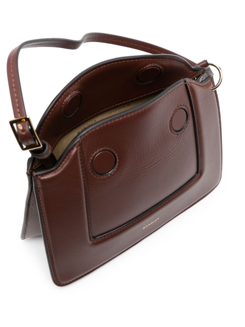 Brown Mini Penelope Leather Shoulder Bag