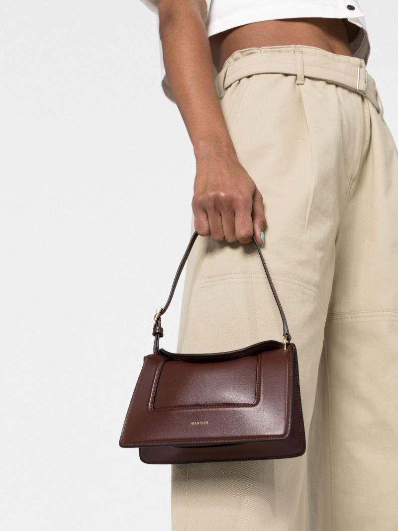 Brown Mini Penelope Leather Shoulder Bag