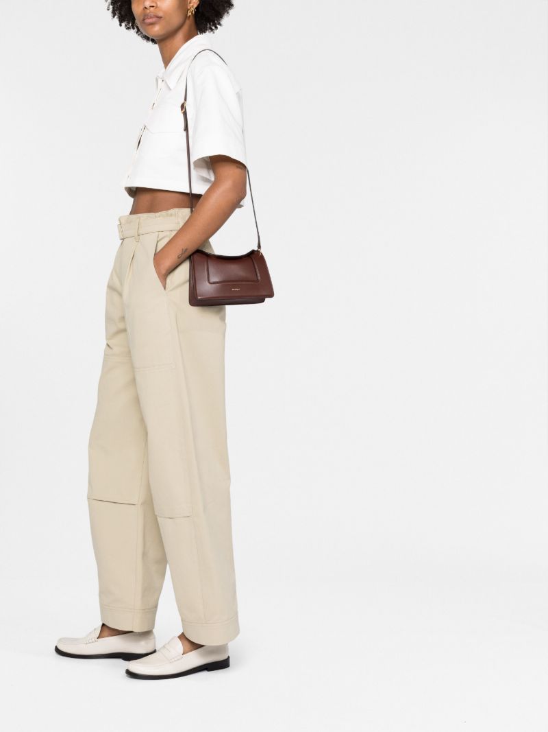 Brown Mini Penelope Leather Shoulder Bag