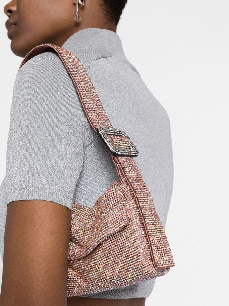 Pink Vitty La Mignon Crystal Shoulder Bag