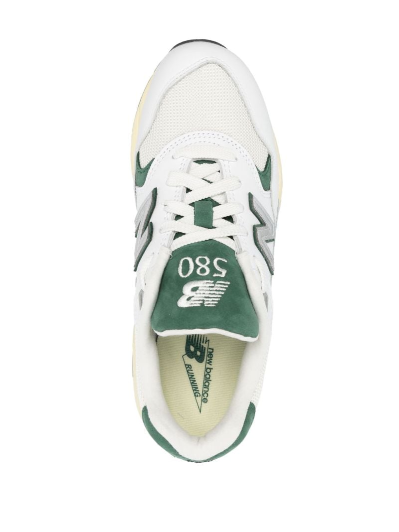 White 580 Panelled Leather Sneakers