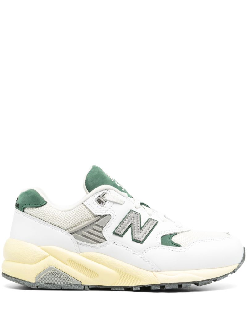 White 580 Panelled Leather Sneakers