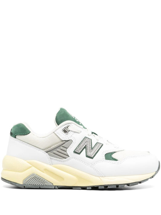 White 580 Panelled Leather Sneakers