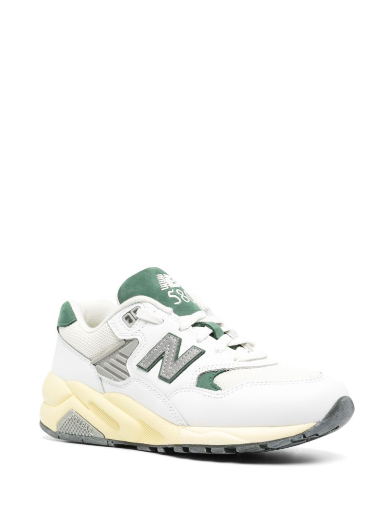 White 580 Panelled Leather Sneakers