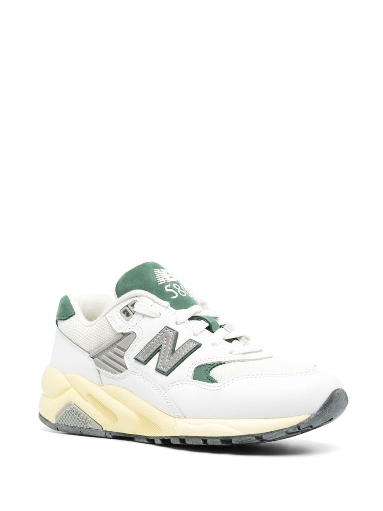 White 580 Panelled Leather Sneakers