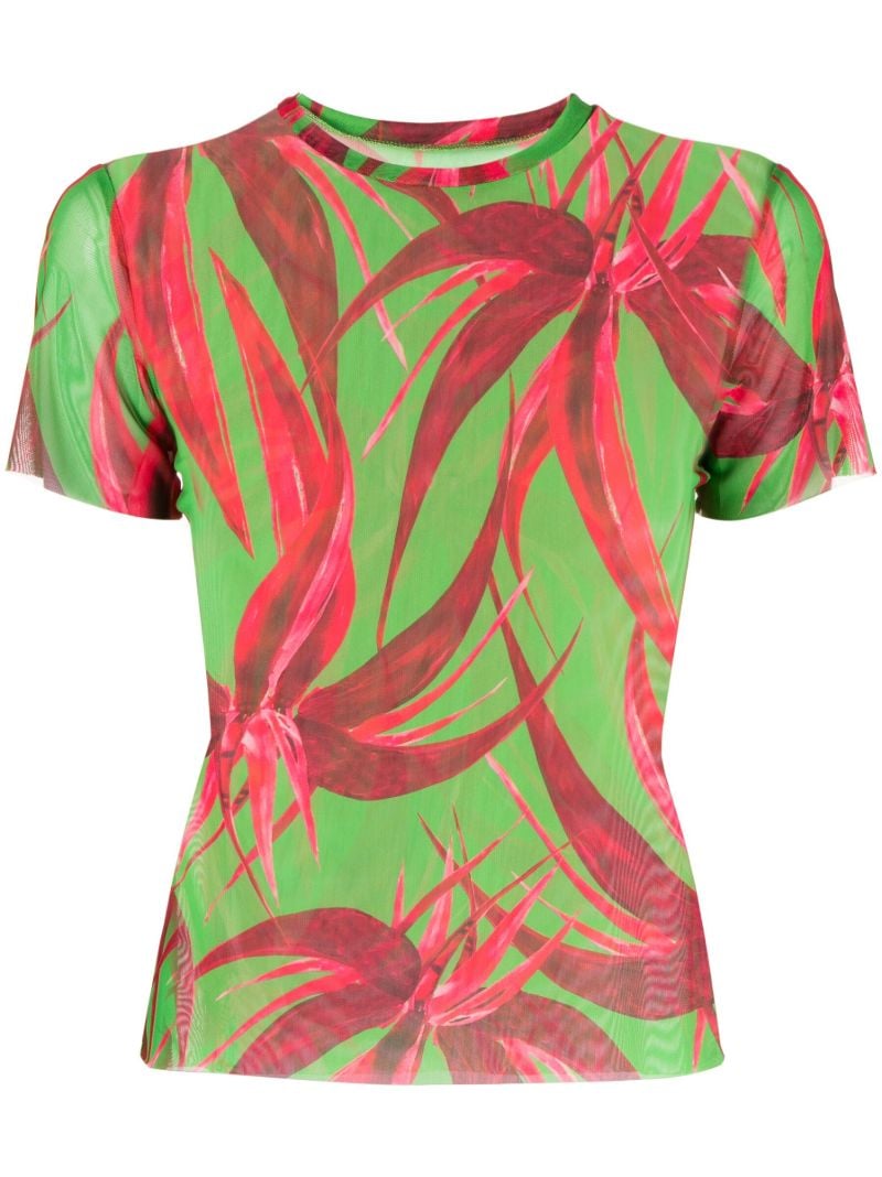 Green Floral-print T-shirt