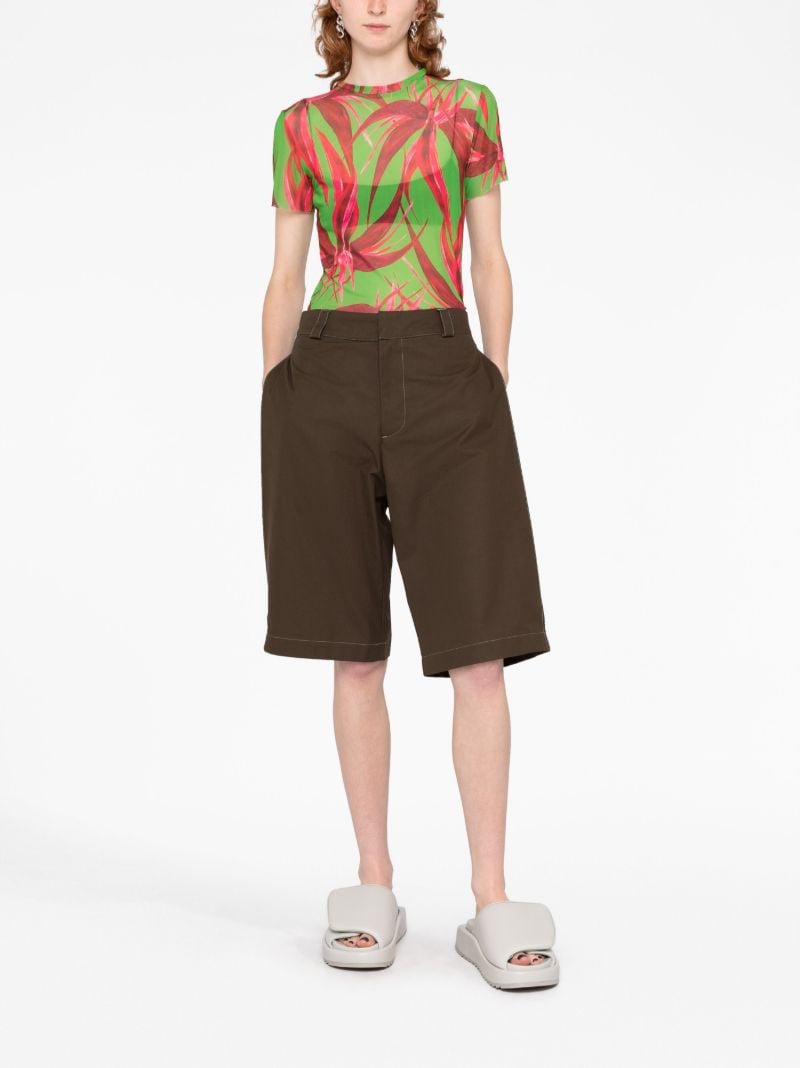 Green Floral-print T-shirt