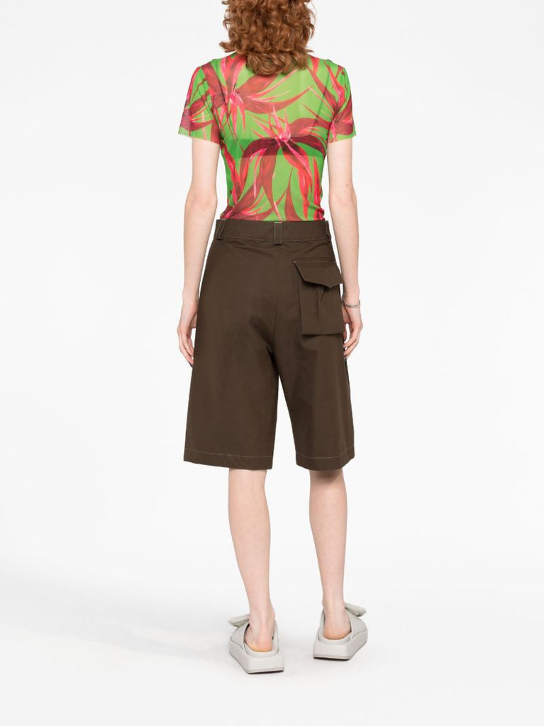 Green Floral-print T-shirt