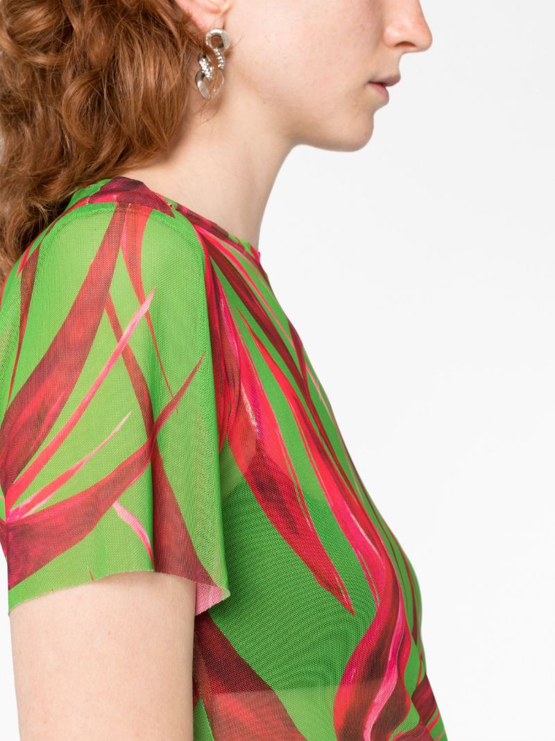Green Floral-print T-shirt