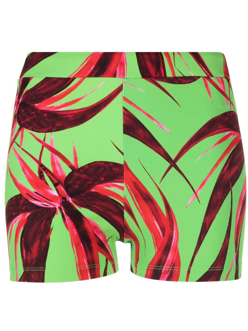Green Flower-print Shorts