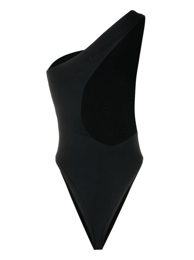 Black Plunge One Shoulder Swimsuit