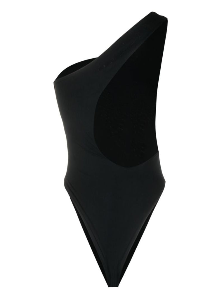 Black Plunge One Shoulder Swimsuit