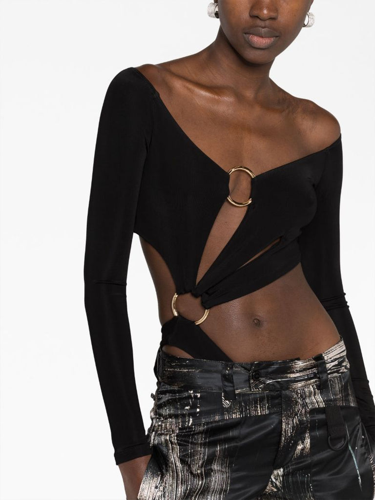 Black Sex Wax Cut-out Bodysuit