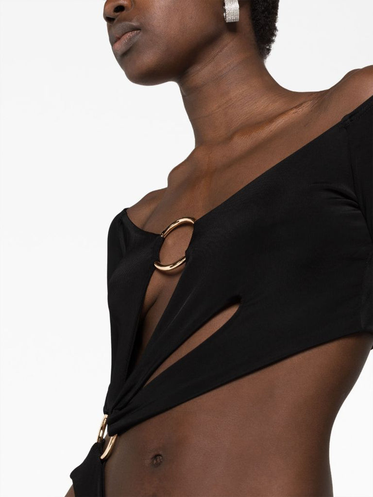 Black Sex Wax Cut-out Bodysuit