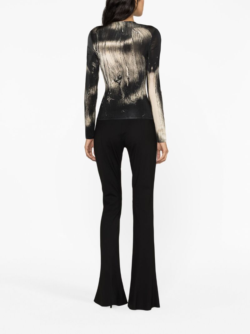 Black Abstract Print T-shirt