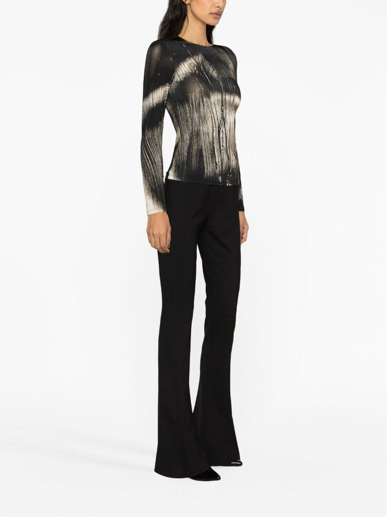 Black Abstract Print T-shirt