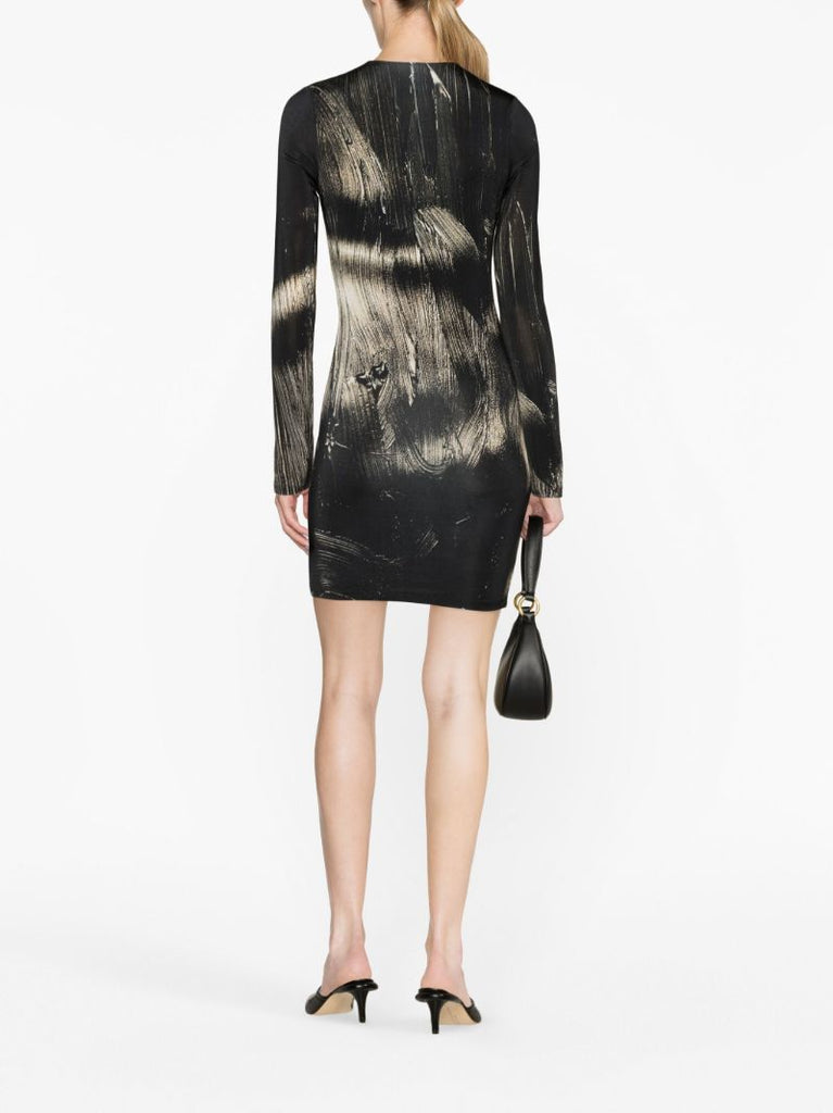 Black Helios Painted Mini Dress