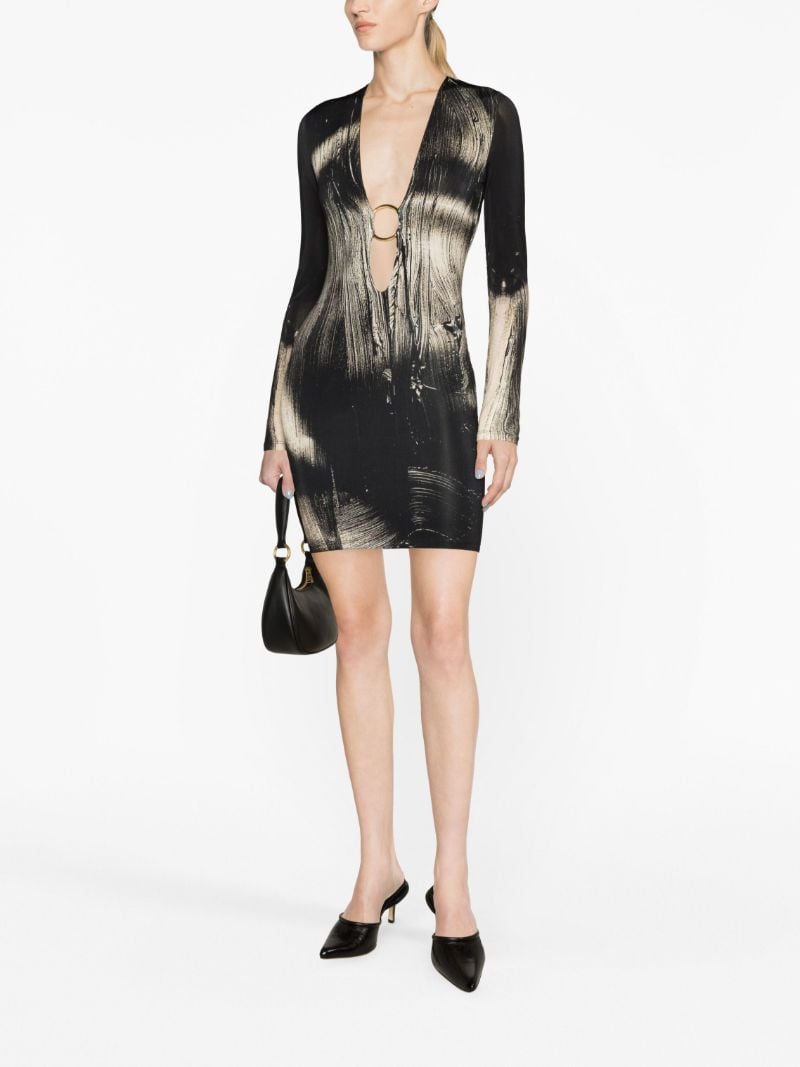 Black Helios Painted Mini Dress