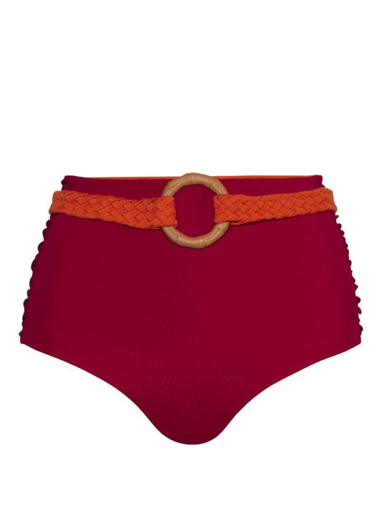 Red Tangelo Belted Reversible Bikini Bottoms