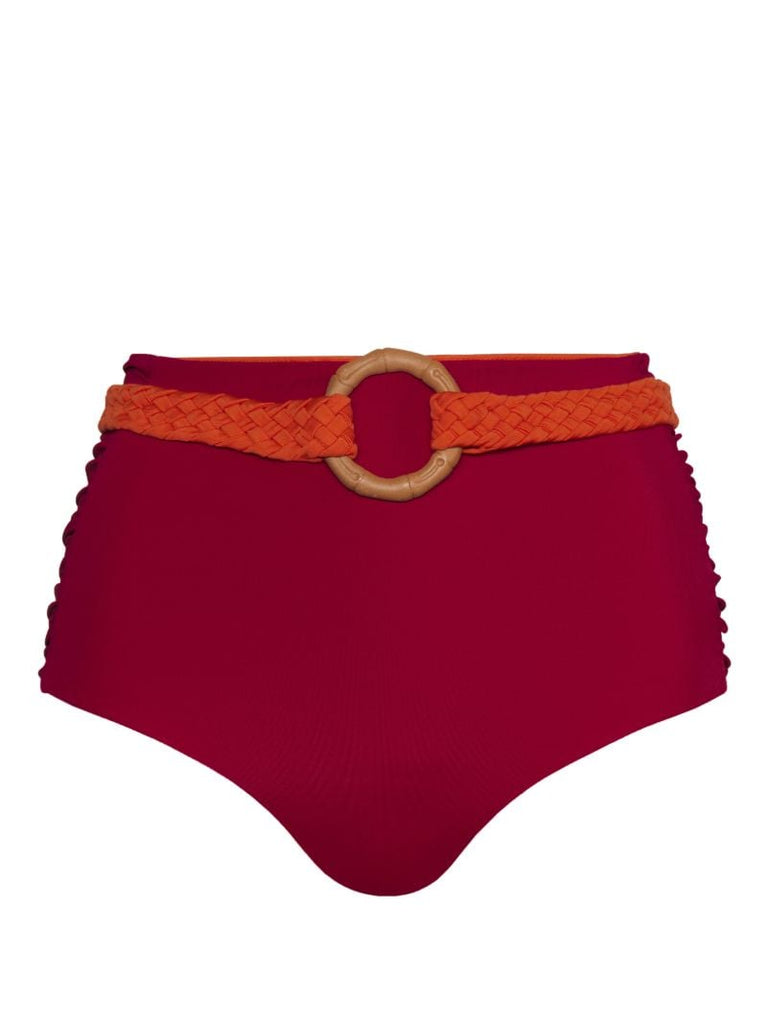 Red Tangelo Belted Reversible Bikini Bottoms