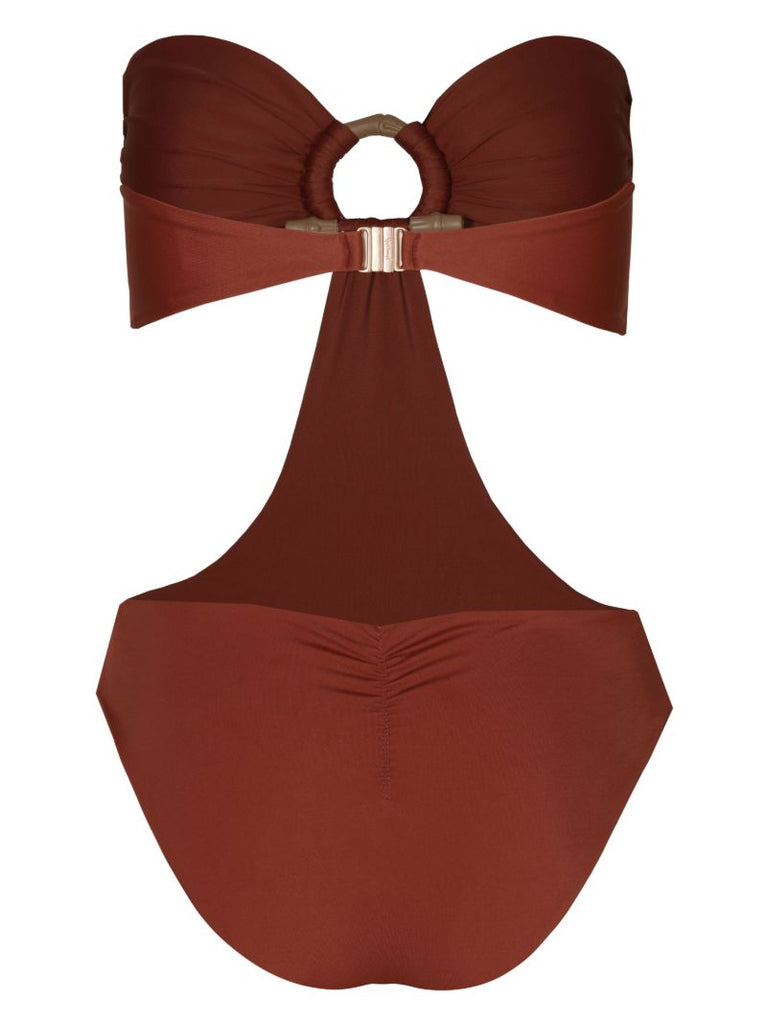 Red Sacred Valley Cut-out Swimsuit
