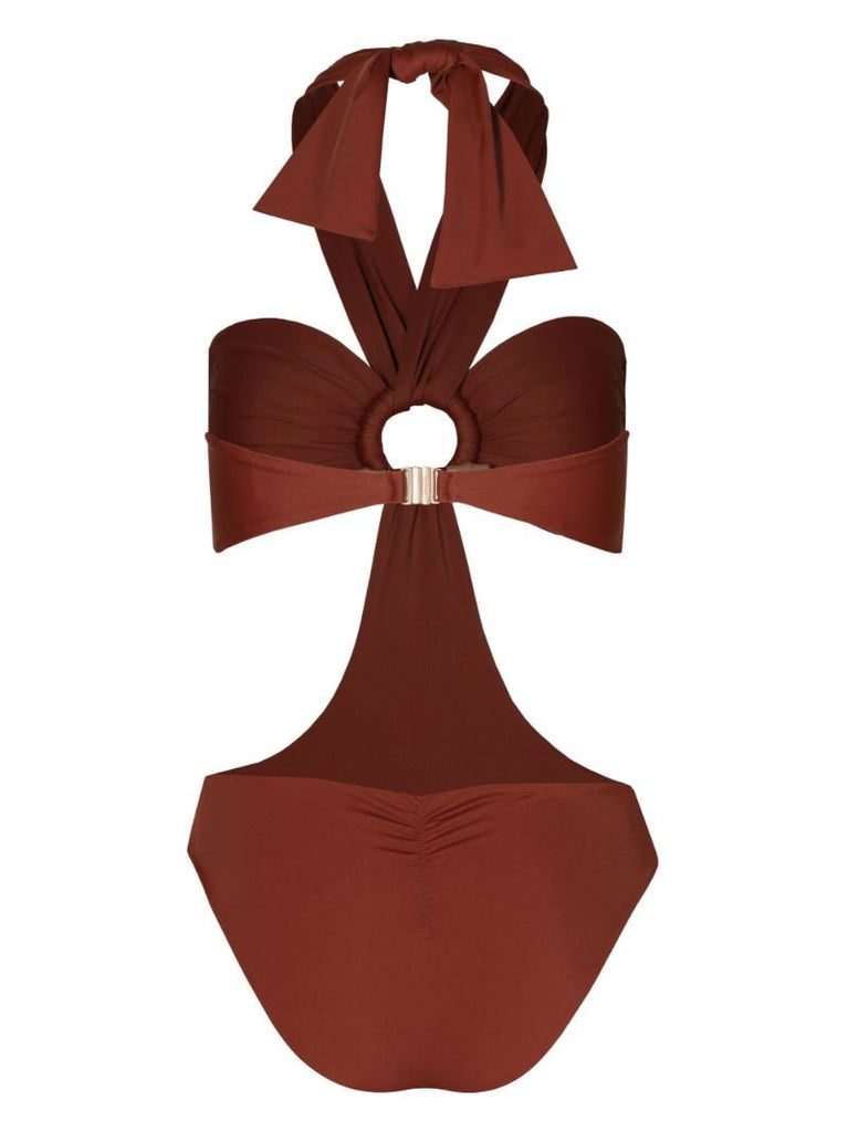 Red Sacred Valley Cut-out Swimsuit