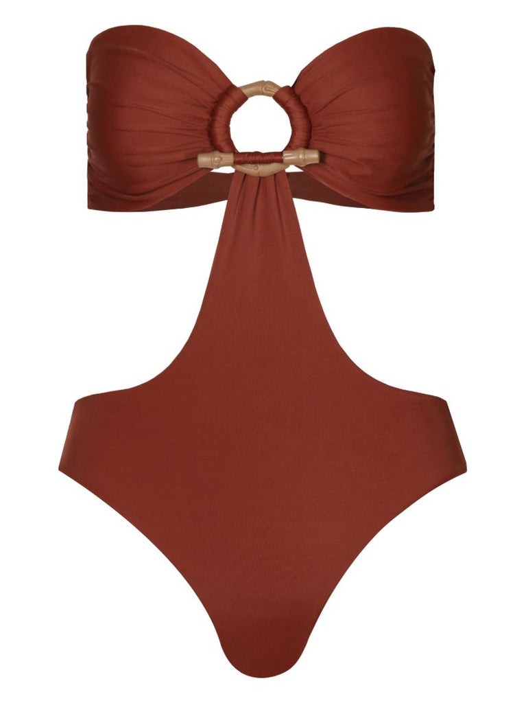 Red Sacred Valley Cut-out Swimsuit