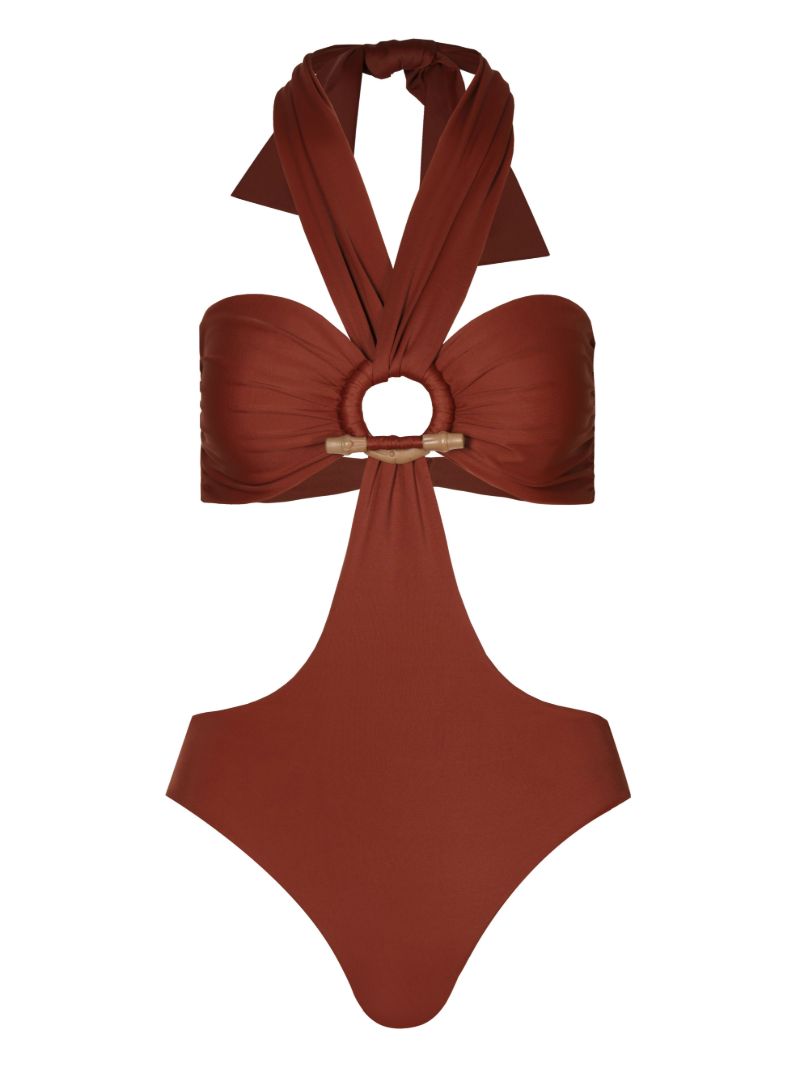 Red Sacred Valley Cut-out Swimsuit