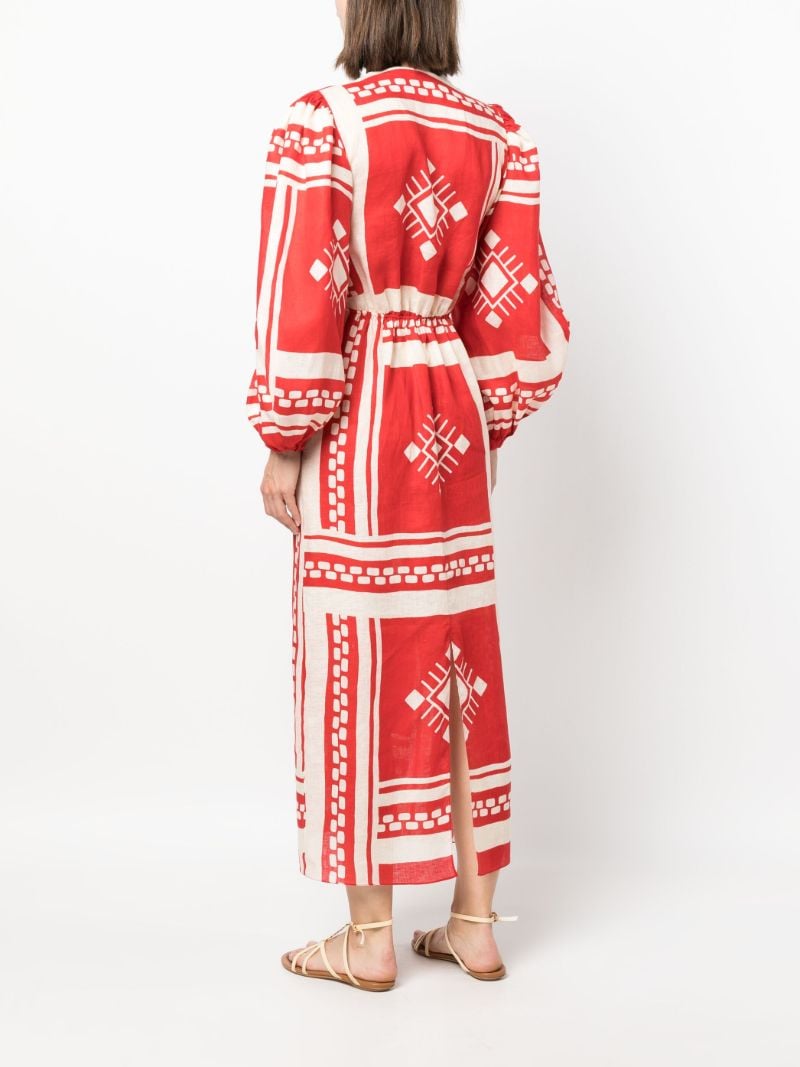 Red Sun Goddess Linen Dress