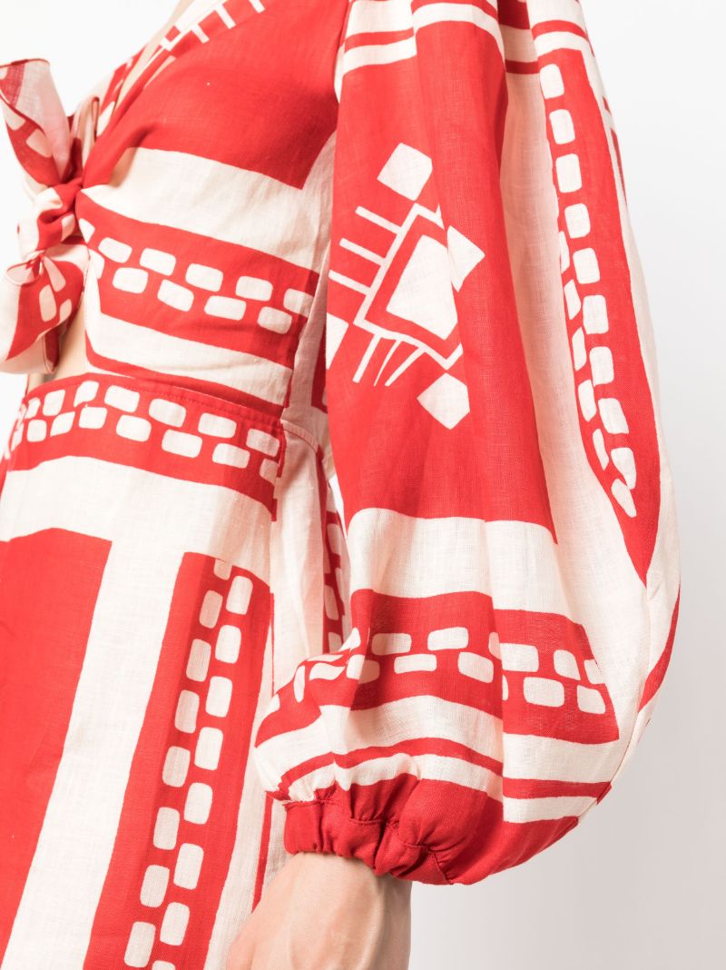 Red Sun Goddess Linen Dress