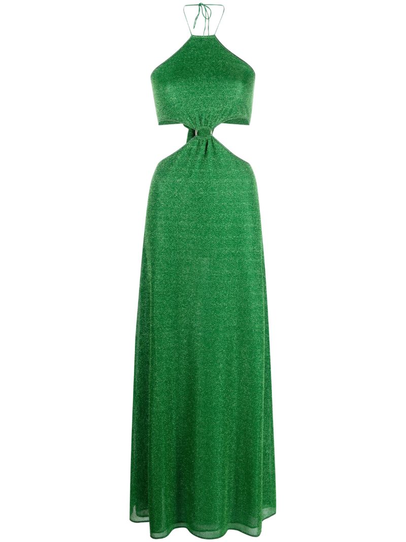 Green LumiÃ_x0083_Â¨re Halterneck Cut-out Maxi Dress