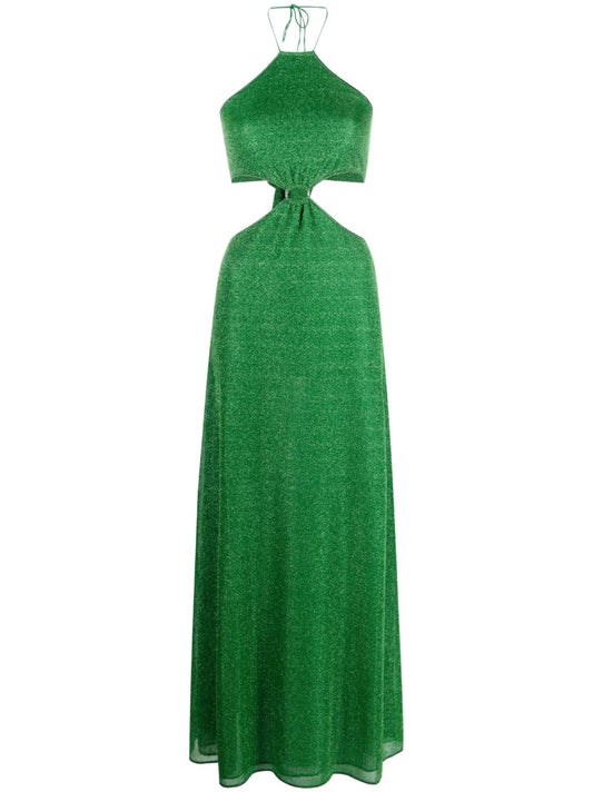 Green LumiÃ_x0083_Â¨re Halterneck Cut-out Maxi Dress
