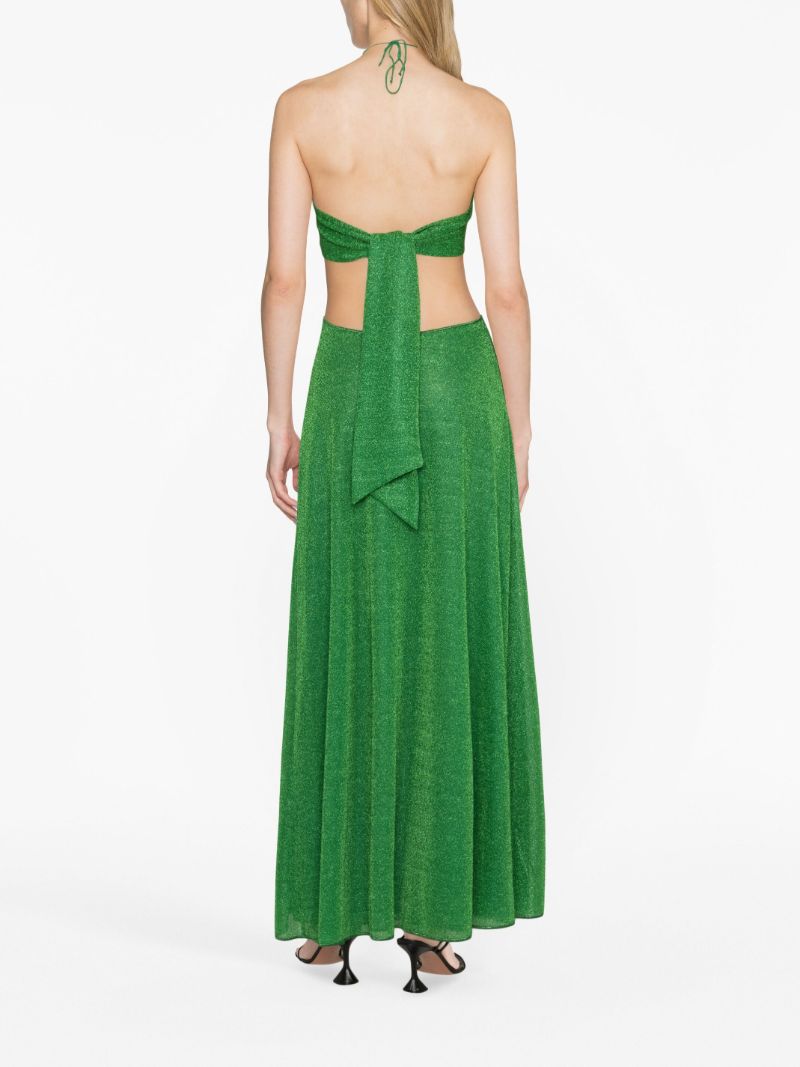 Green LumiÃ_x0083_Â¨re Halterneck Cut-out Maxi Dress